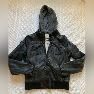 Glamour Kills hooded “leather” jacket